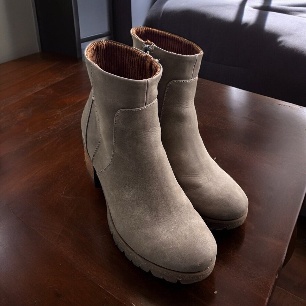 Kork-Ease Taupe Ankle Booties - Picture 4 of 12